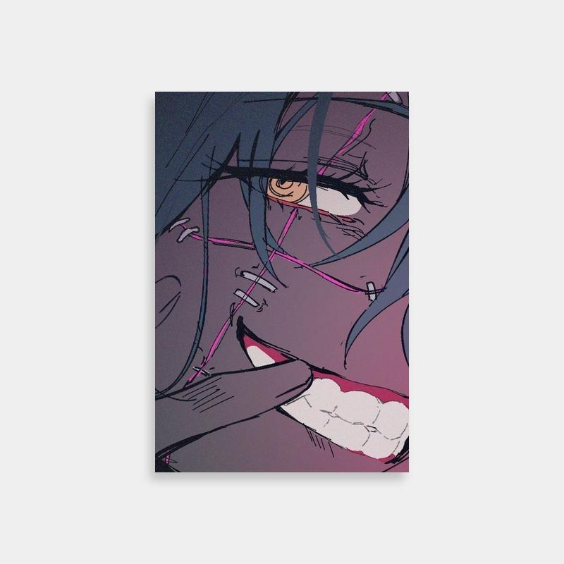 Mahito Jujutsu Kaisen Abstract Art - Woman's Open Mouth Portrait