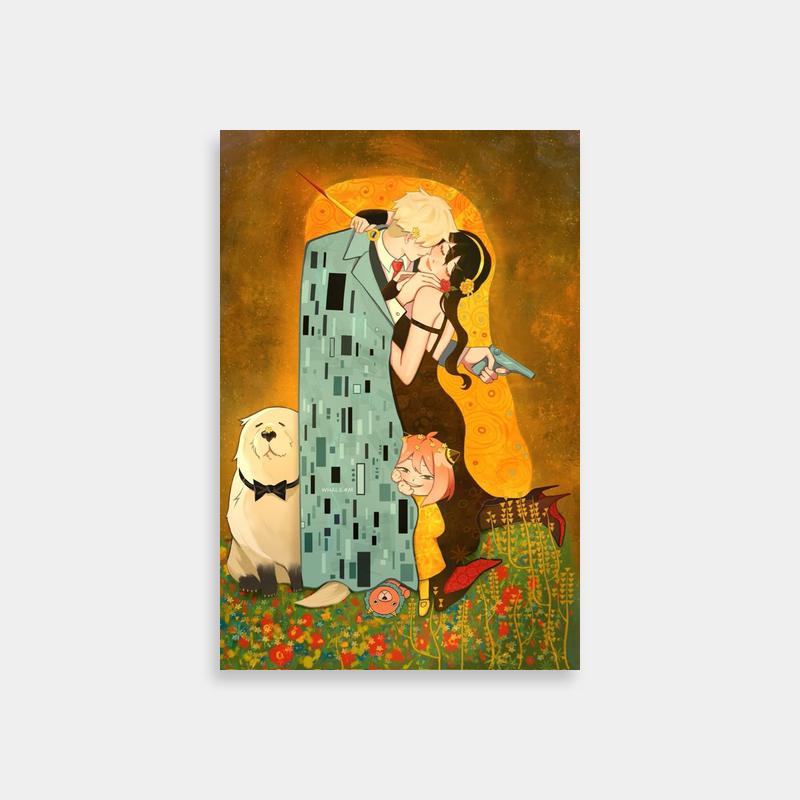 Bond Forger Spy x Family Wall Art - Painting of Two People and a Dog