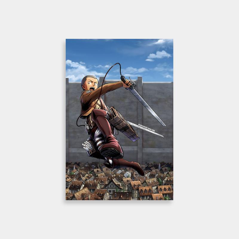 Connie Springer Action Poster - Attack on Titan Dual Swords Art