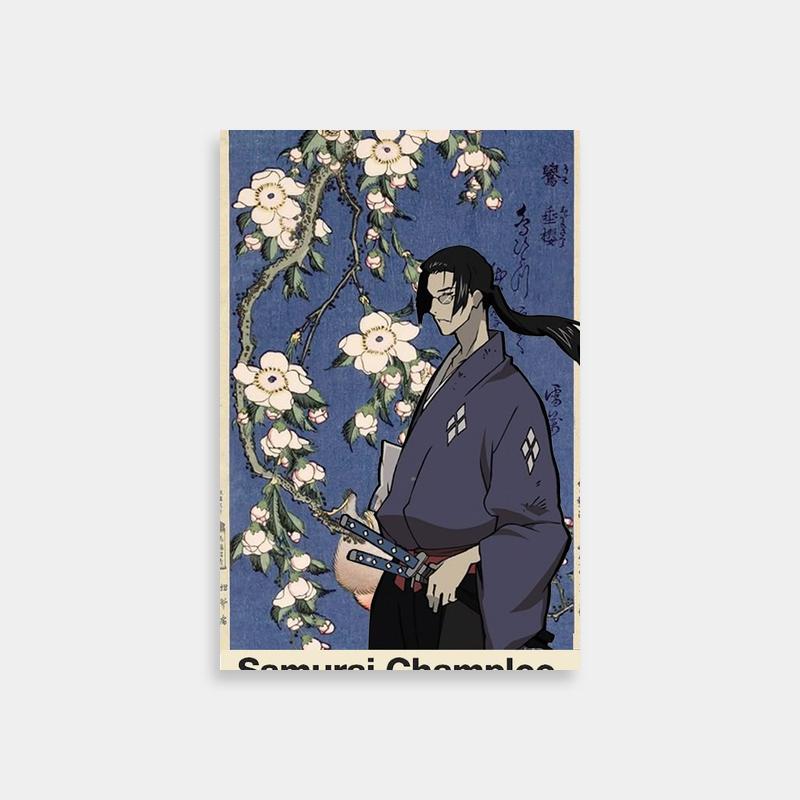 Fuu Samurai Champloo Wall Art - Floral Anime Poster