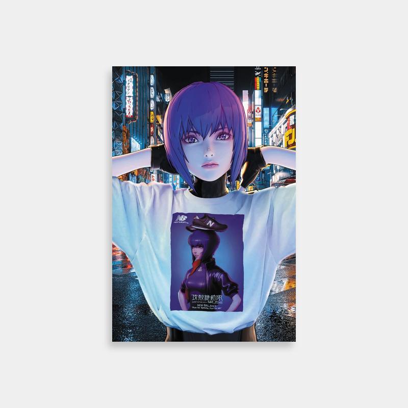 Major Motoko Kusanagi Urban Anime Poster - Ghost in the Shell Art