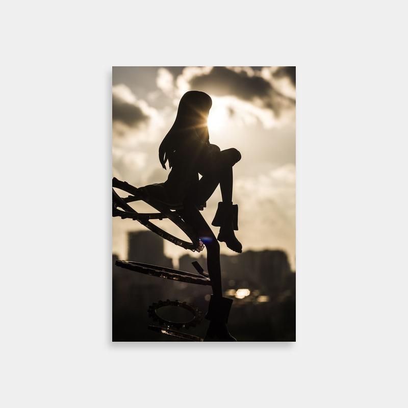 Kurisu Makise Cityscape Poster - Steins;Gate Wall Art