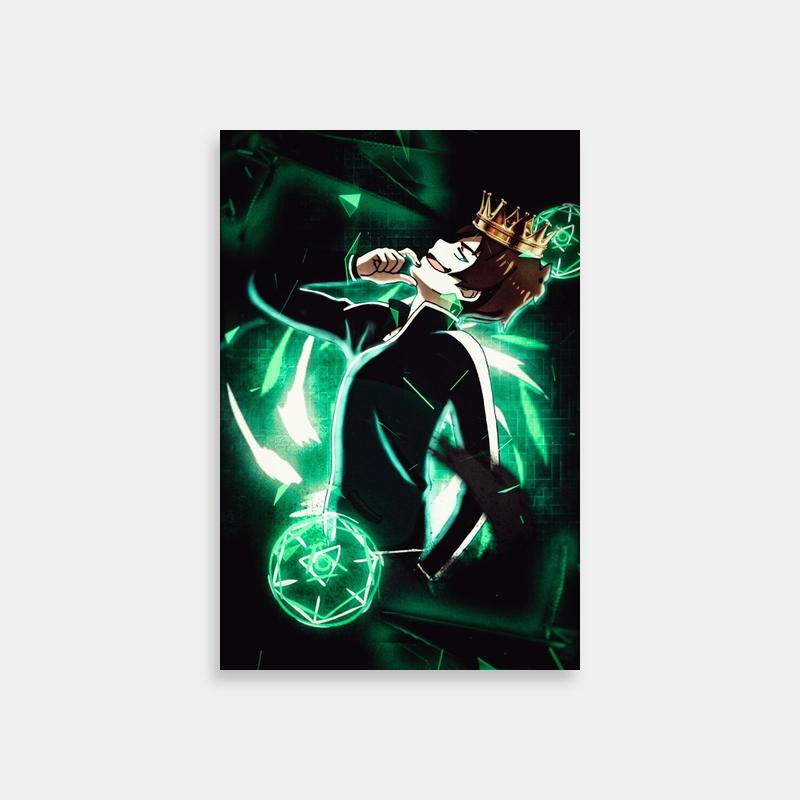 Kazuma Kuwabara Yu Yu Hakusho Crown Poster - Green Background Art