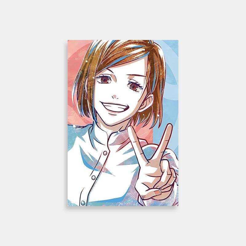 Nobara Kugisaki Peace Sign Anime Poster - Jujutsu Kaisen Art