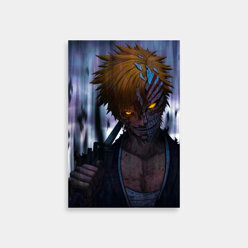 Ichigo Kurosaki Yellow Eyes Knife Anime Poster