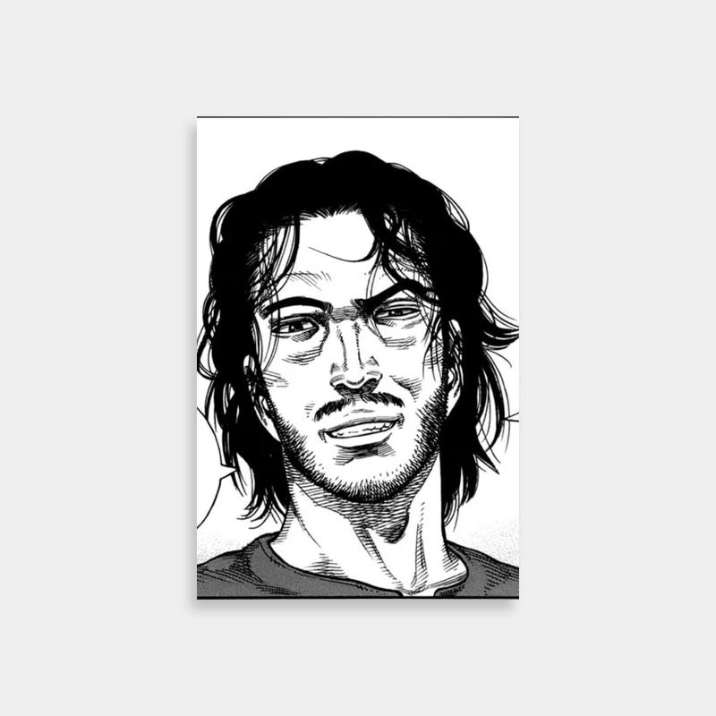 Vinland Saga Minimalist Art Print - Black and White Character Portrait
