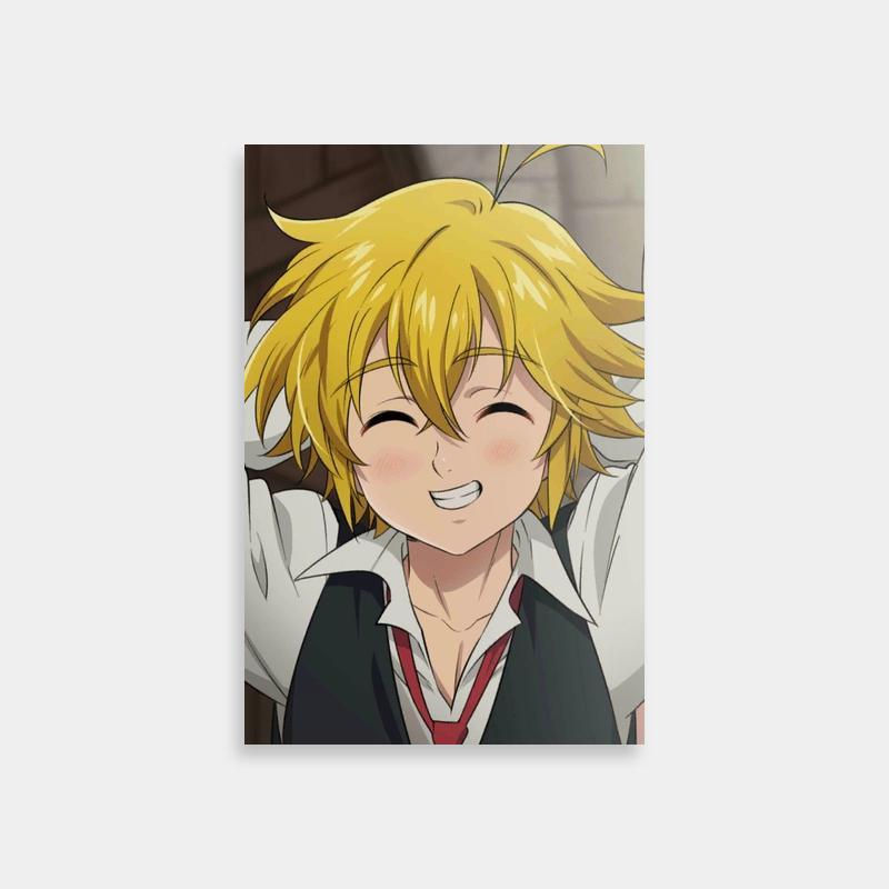 Meliodas Smiling Character Poster - Black Vest & White Shirt