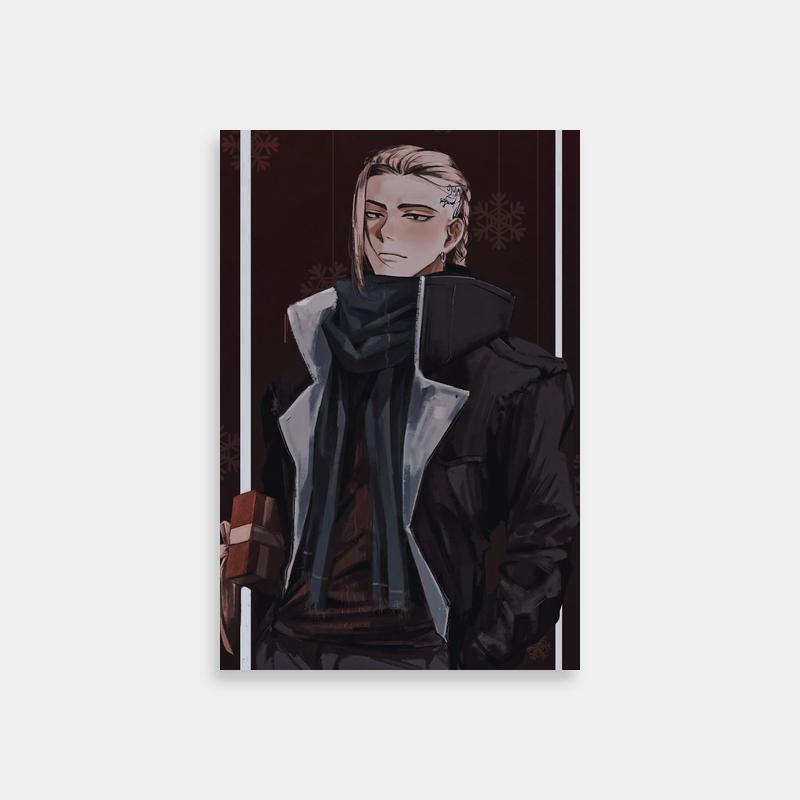 Draken Tokyo Revengers Poster - Blonde Man in Black Jacket & Scarf
