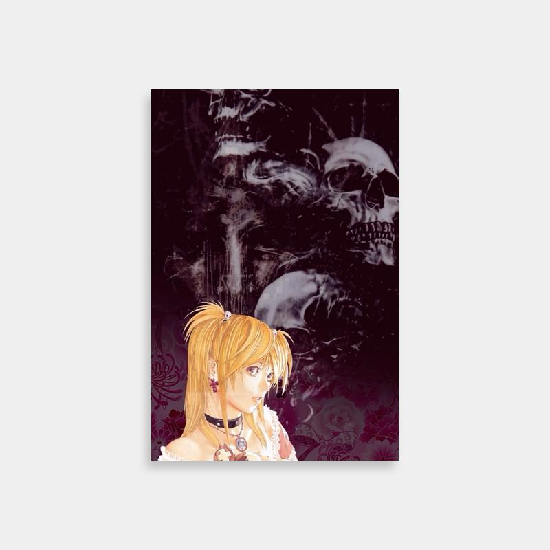 Misa Amane Death Note Wall Art - Blonde Hair & Skull Heart Design