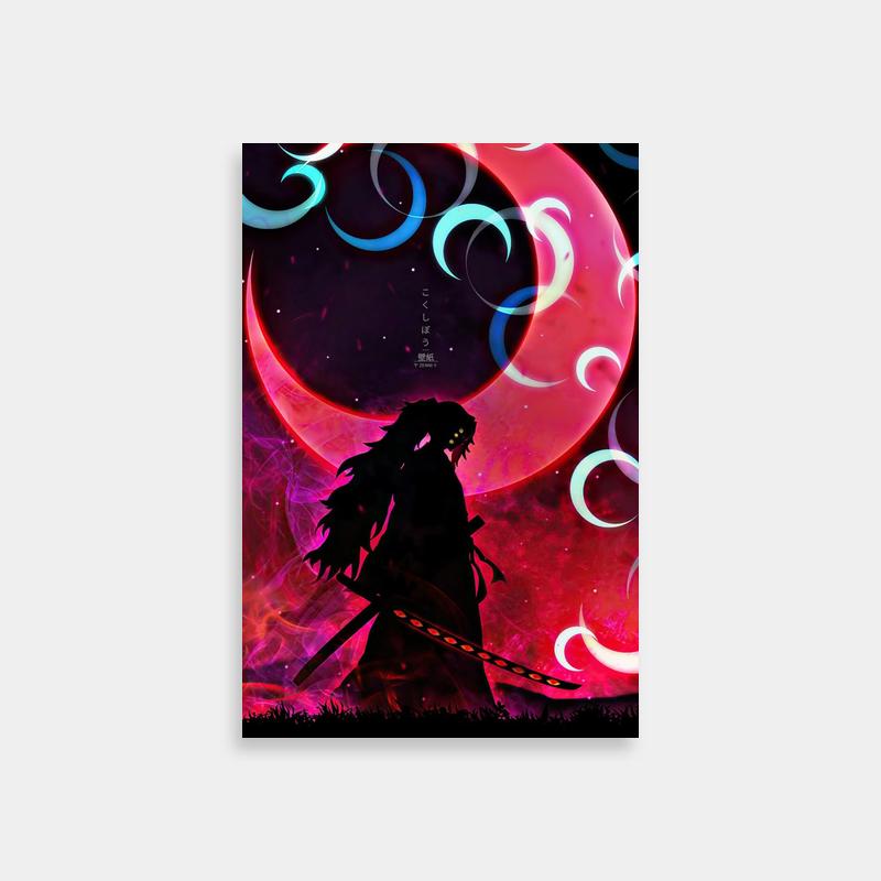 Kokushibo Demon Slayer Poster - Moon Silhouette Art