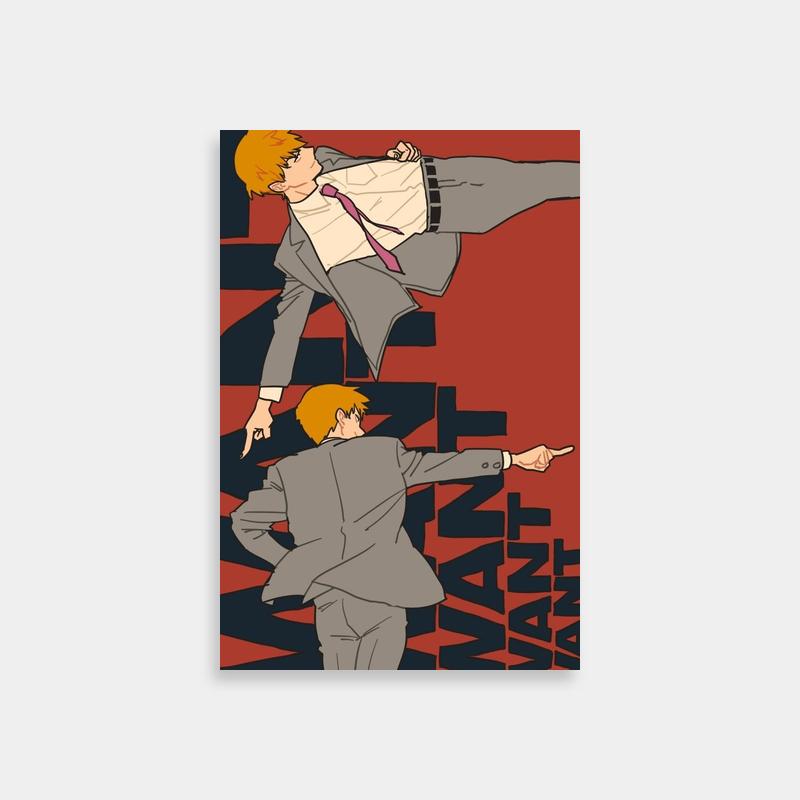 Reigen Arataka Mob Psycho 100 Suit Art Print - Two Men Pointing Poster