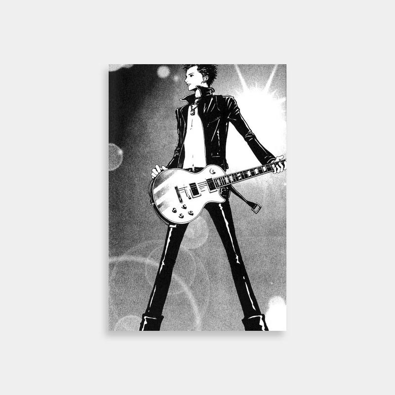 Ren Honjo Black & White Guitar Poster - Nana Anime Art