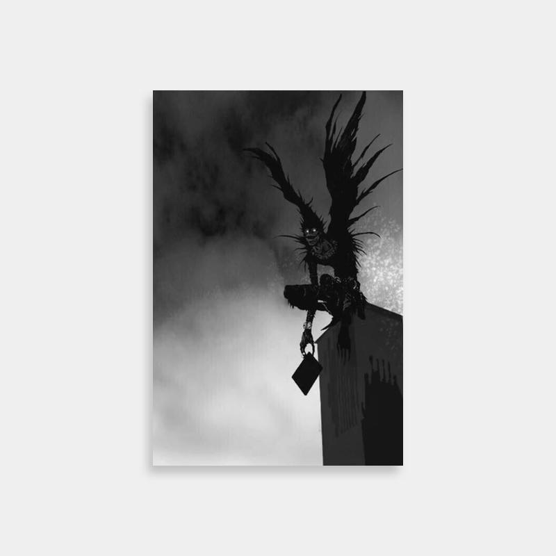 Light Yagami Death Note Poster - Black & White Rooftop