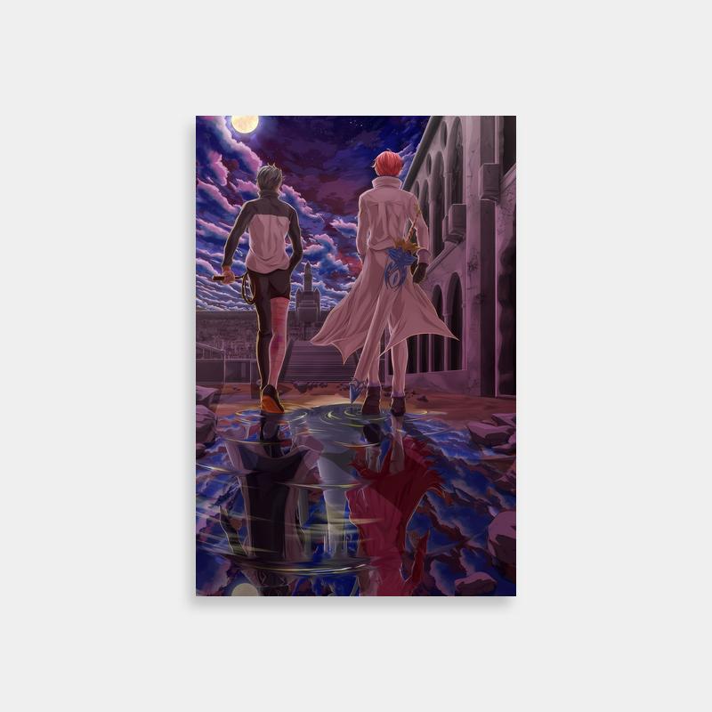 Subaru Natsuki Re:Zero Night Sky Poster - Moonlit Anime Scene