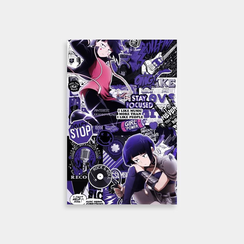 Kyoka Jiro My Hero Academia Poster - Anime Character with Purple Hair & Stickers