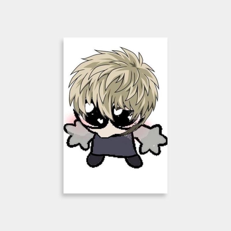 Genos One Punch Man Poster - Blonde Anime Character with Knife