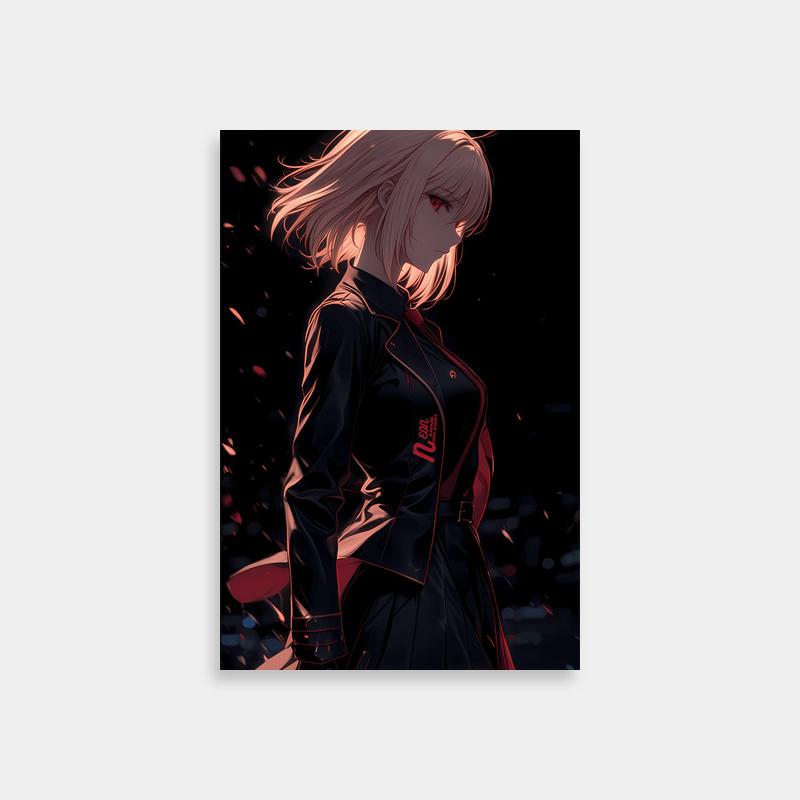 Cha Hae-In Solo Leveling Dark Background Poster - Anime Art