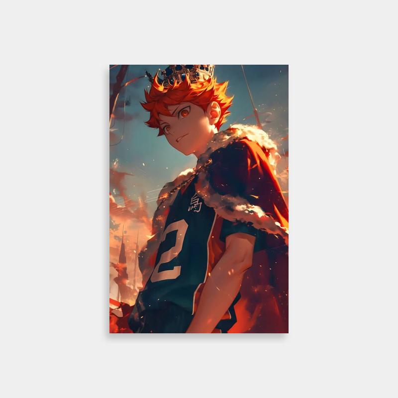 Fiery Hinata Shoyo Art - Haikyuu!! Crowned Poster