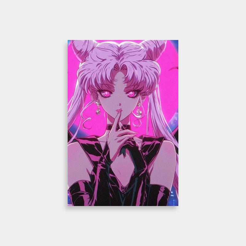 Chibiusa Sailor Moon Wall Art - Pink-Haired Anime Character with Big Ears