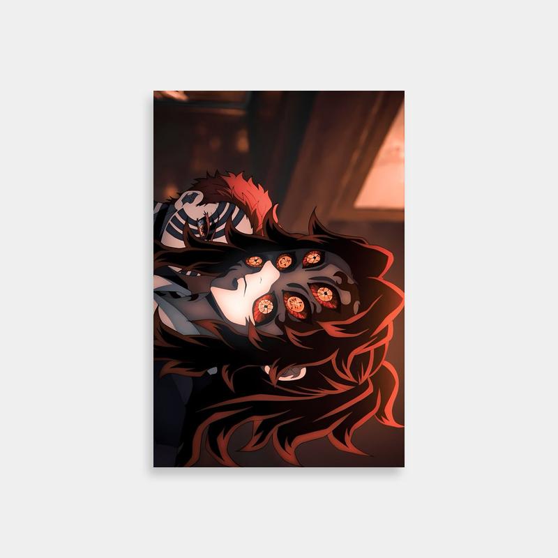 Kokushibo Demon Slayer Poster - Anime Character with Long Hair & Orange Eyes