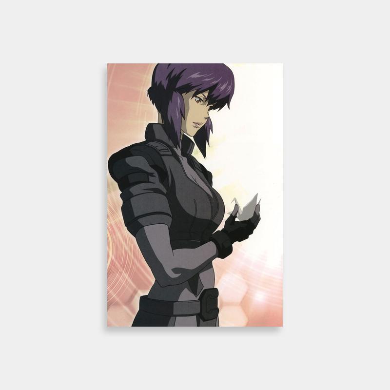 Major Motoko Kusanagi Ghost in the Shell Anime Print - Purple Hair & Bright Background