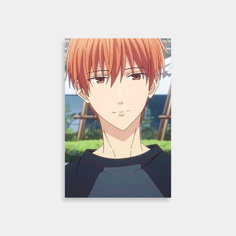 Kyo Sohma Fruits Basket Wall Art - Red Hair & Black Shirt Anime Print