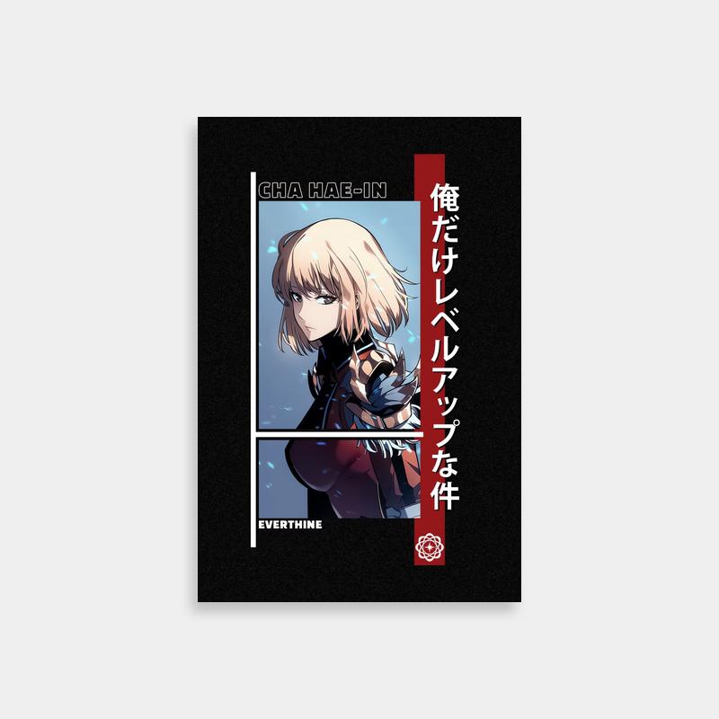 Cha Hae-In Solo Leveling Poster - Blonde Anime Character with Glasses
