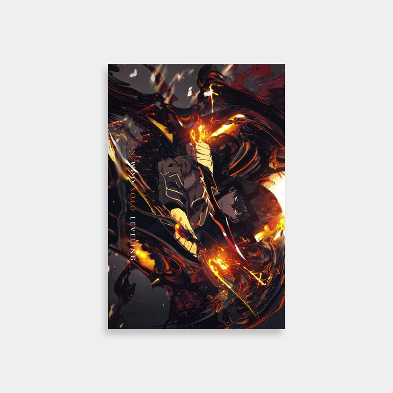 Tank Solo Leveling Wall Art - Fiery Anime Character Poster