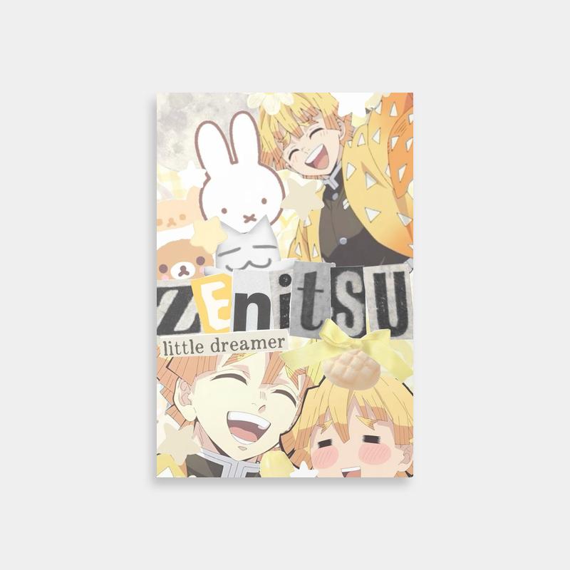 Zenitsu Agatsuma Little Dream Anime Poster - Floral Demon Slayer Art