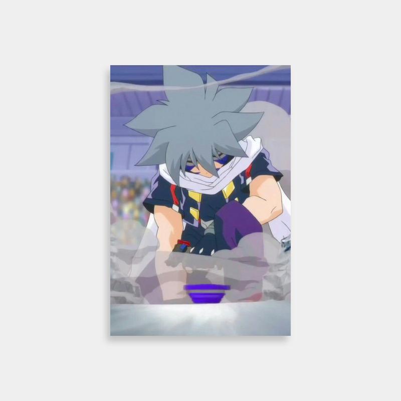 Kai Hiwatari Beyblade Poster - Thoughtful Anime Character Sitting with Bowl