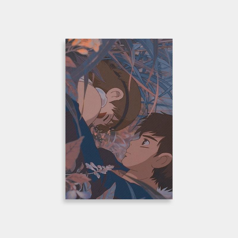 Princess Mononoke Ashitaka Anime Art Print - Two Characters Gazing