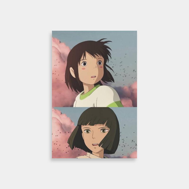 Chihiro Ogino & Haku Spirited Away Art Print - Cloud Background