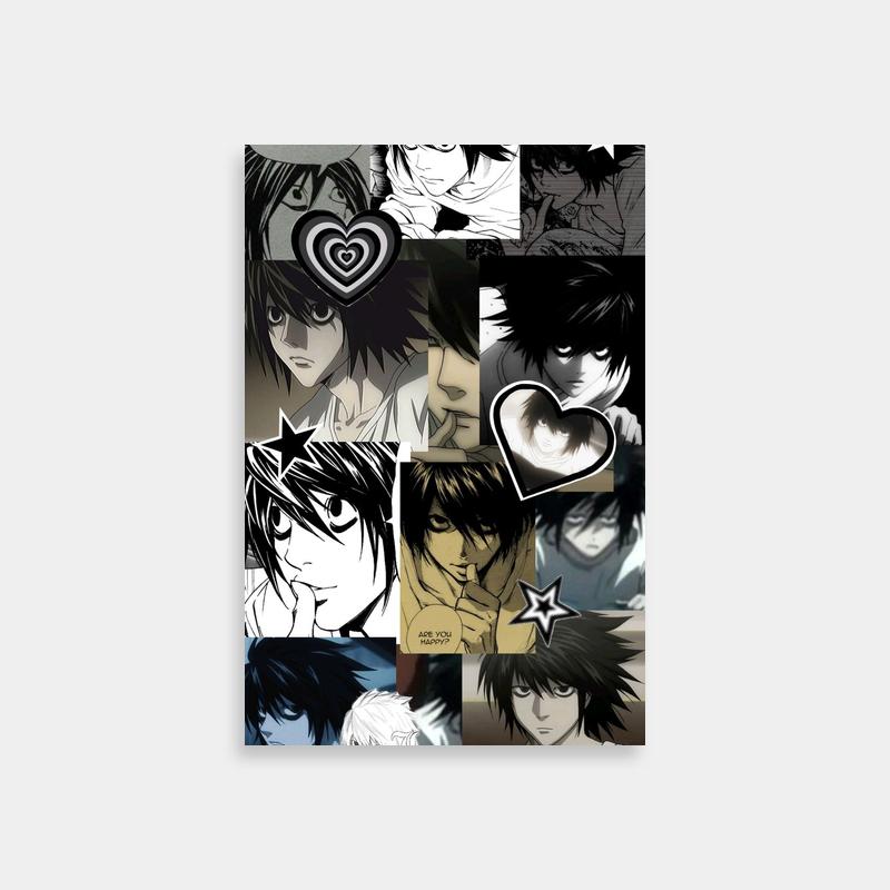 L Lawliet & Character Contrast Poster - Death Note Art