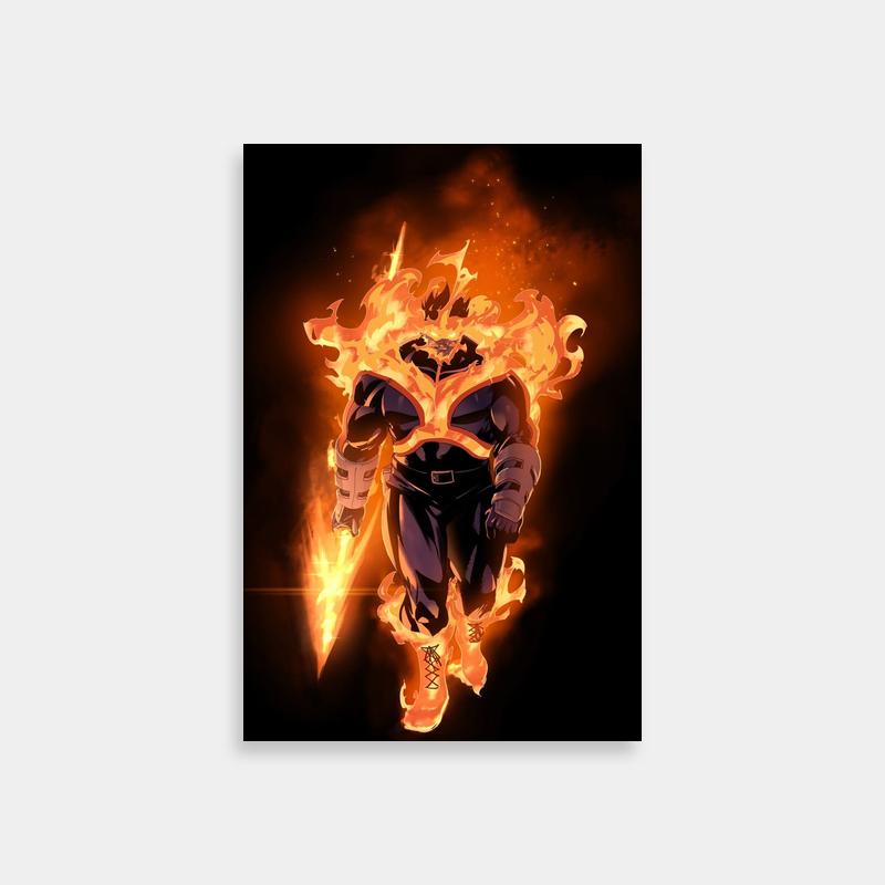 Endeavor My Hero Academia Poster - Anime Hero Running Through Flames