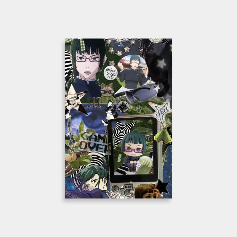Anime Collage Poster - Jujutsu Kaisen Maki Zenin Wall Art