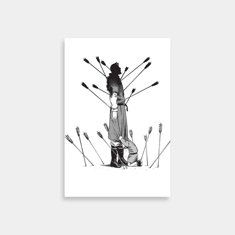 Vinland Saga Black & White Wall Art - Snowy Scene