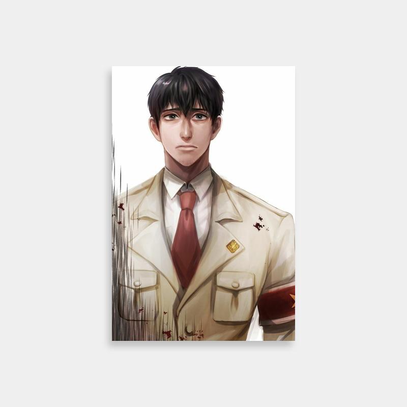 Bertholdt Hoover Attack on Titan Art - Suit & Tie with Red Splatter
