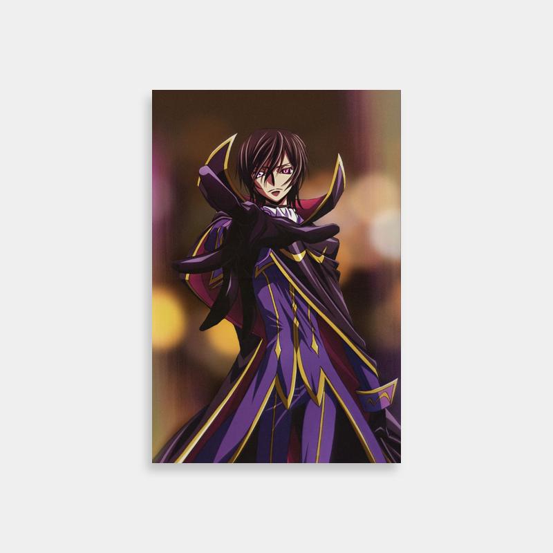 Lelouch vi Britannia Code Geass Poster - Purple & Yellow Anime Art