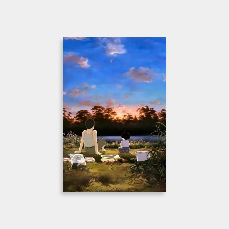 Yubaba Spirited Away Poster - Two Figures at Sunset by Water