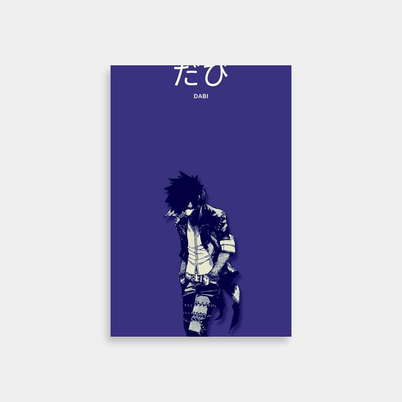 Dabi My Hero Academia Wall Art - Walking on Blue Background