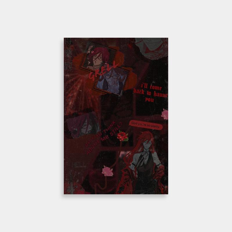 Grell Sutcliff Black Butler Anime Poster - Red Hair & Black Outfit