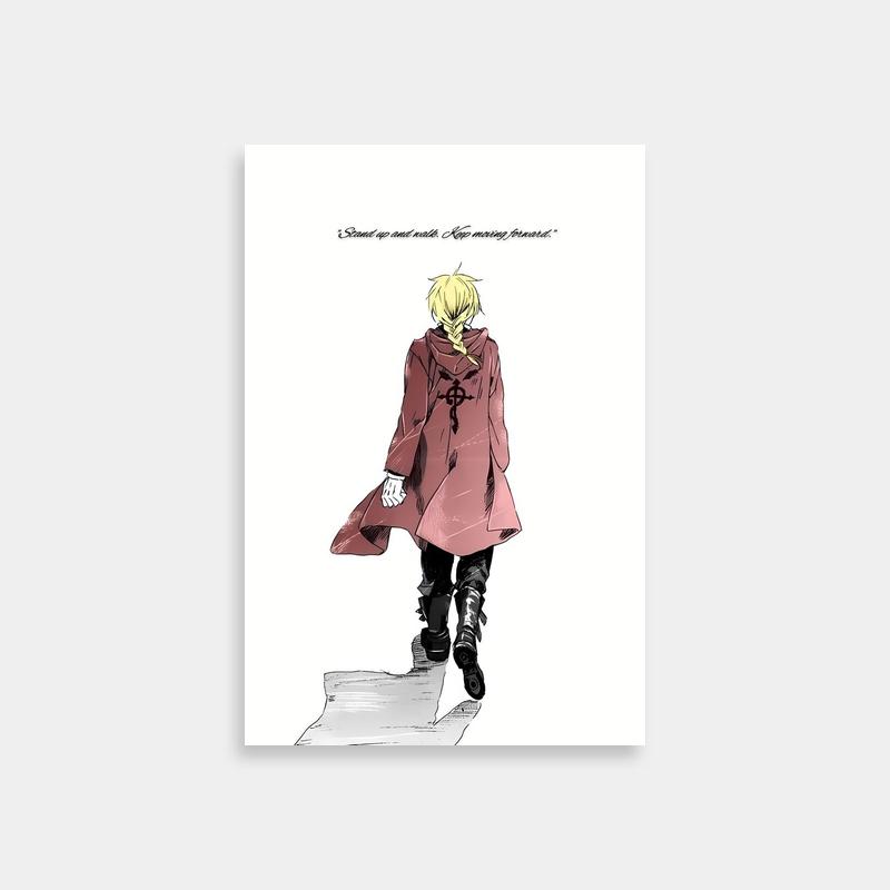 Edward Elric Fullmetal Alchemist Walking Art - Coat Character Print