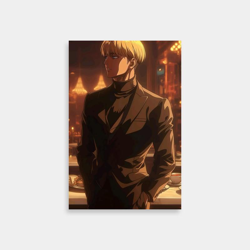Armin Arlert Attack on Titan Poster - Anime Character with Food Table
