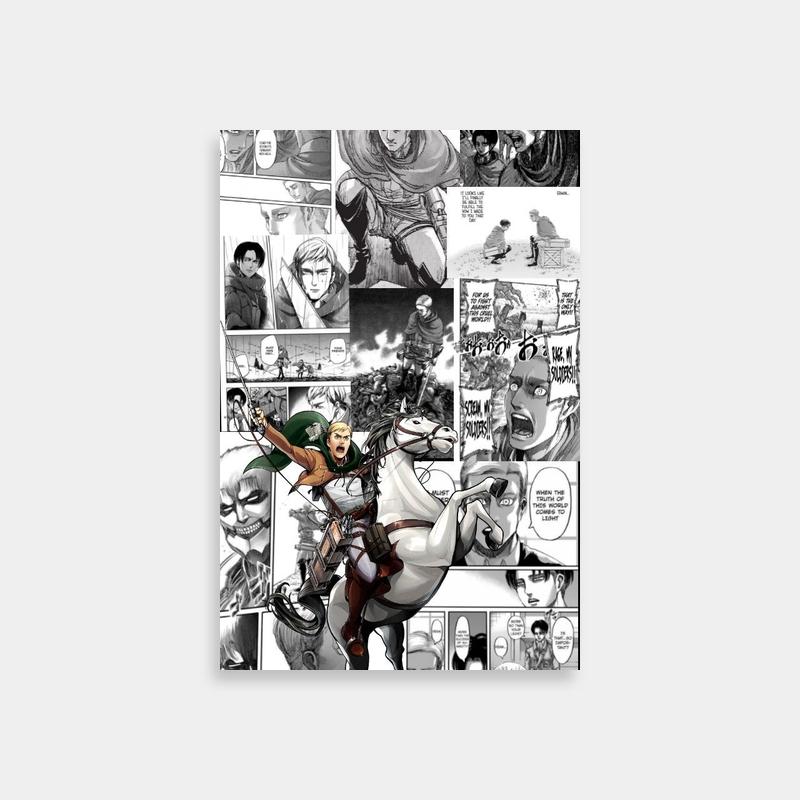 Erwin Smith Attack on Titan Poster - Comic-Style Horseback Scene Wall Art