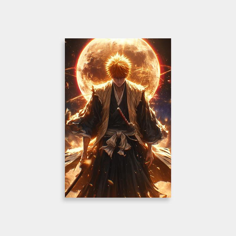 Ichigo Kurosaki Bleach Moonlit Poster - Anime Character Sitting