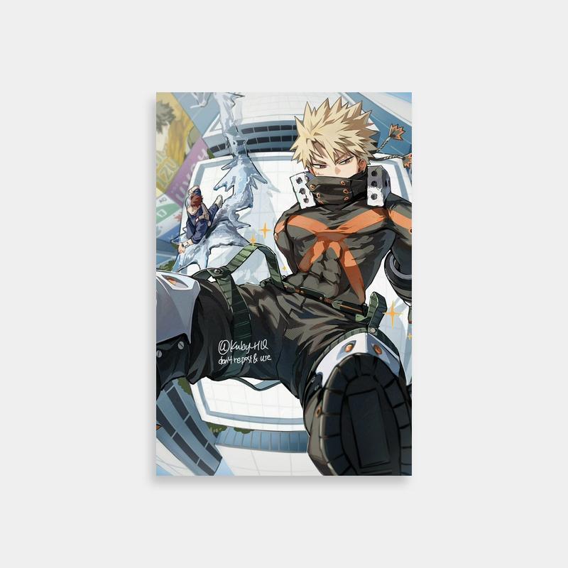Katsuki Bakugo My Hero Academia Poster - Anime Character Laying Down Art
