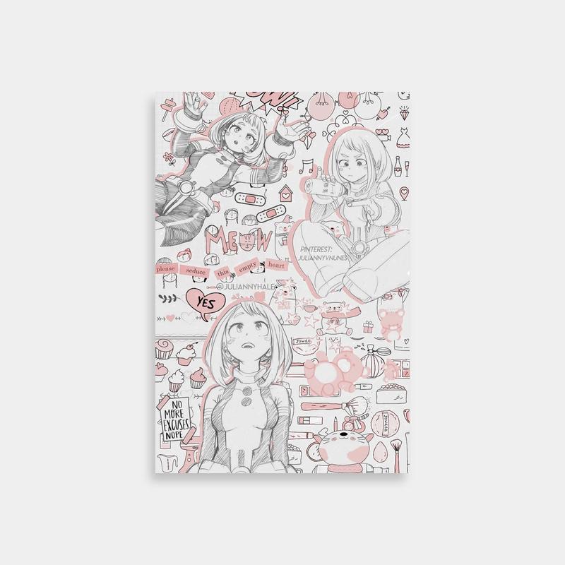 Ochaco Uraraka My Hero Academia Poster - Pink & White Cartoon Art