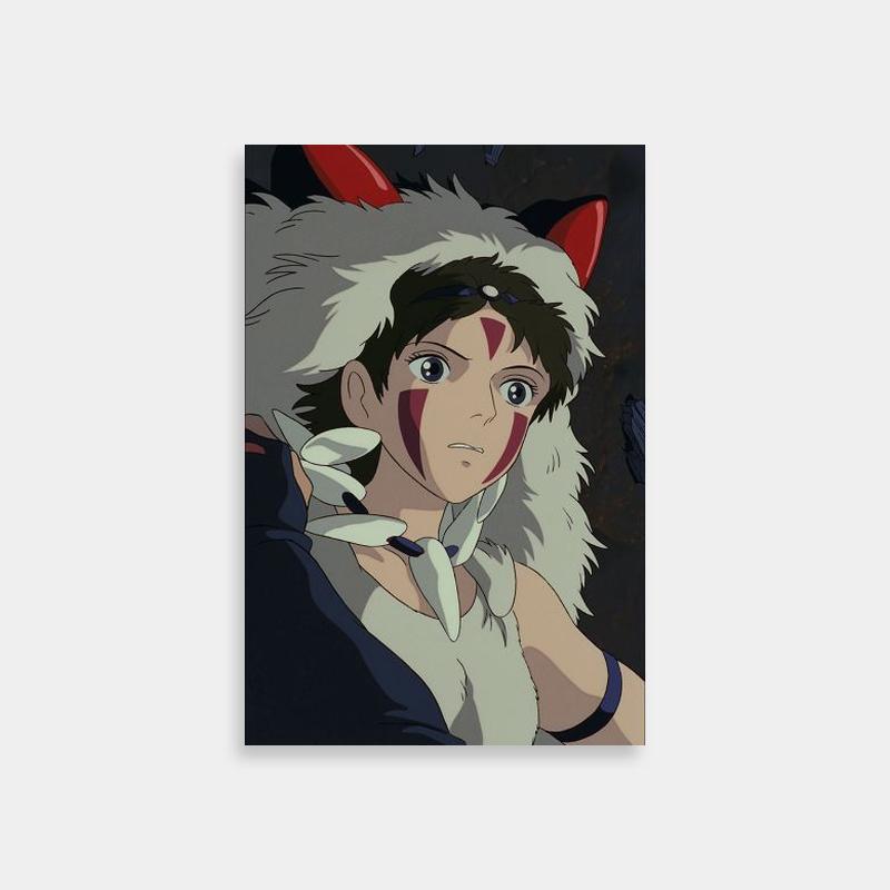 Princess Mononoke Ashitaka Red Horns Poster - Intense Anime Art