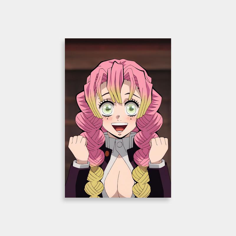 Mitsuri Kanroji Braided Hair - Demon Slayer Character Poster