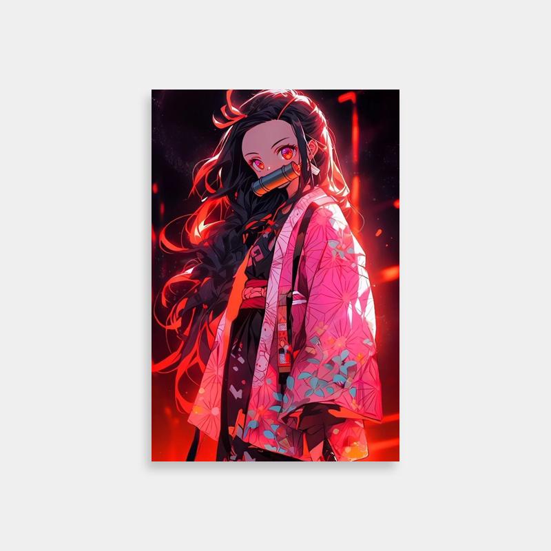 Nezuko Kamado Demon Slayer Kimono Art Print - Anime Character Poster